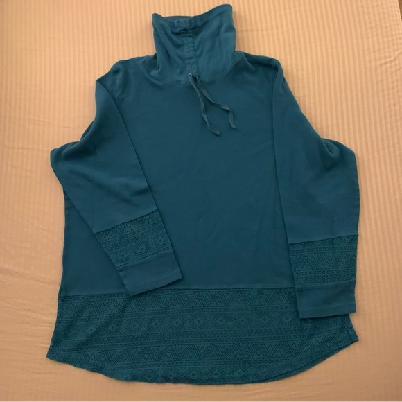Northcrest Tops - NorthCrest Turquoise Long Sleeve Top Size 3X